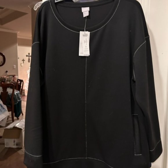 Chico's Zenergy Sweatshirt Navy Women's 2-3x NEW w/tag - Picture 2 of 3